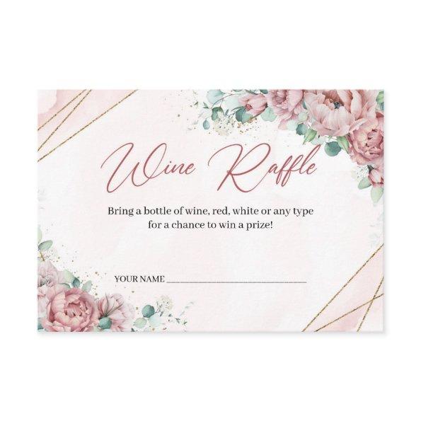 Boho Blush floral faux gold eucalyptus Wine Raffle Enclosure