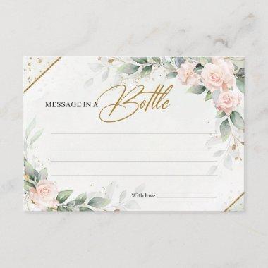 Boho Blush floral greenery Message in a bottle Enclosure Invitations