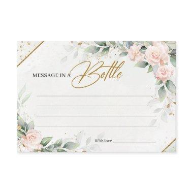 Boho Blush floral greenery Message in a bottle Enclosure Invitations