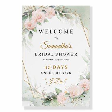 Boho Blush gold and green  count down Foam Board