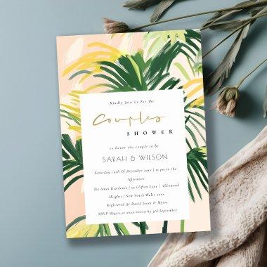 Boho Blush Green Tropical Palm Couples Shower