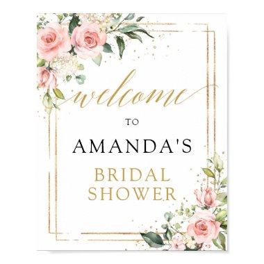 Boho blush pink floral  welcome sign