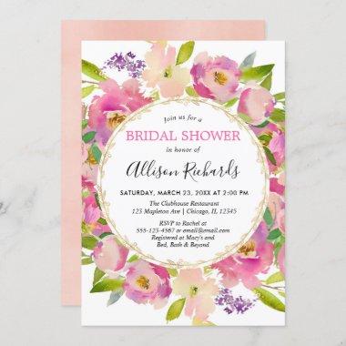Boho blush pink pastel bridal shower Invitations