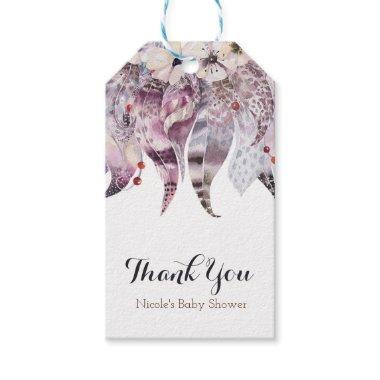 Boho Bohemian Feathers Chic Rustic Glam Favor Gift Tags