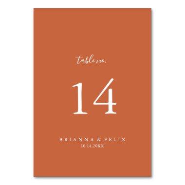 Boho Botanical Autumn Wedding Table Number