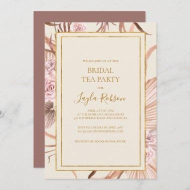 Boho Botanical | Dusty Rose Bridal Tea Party Invitations