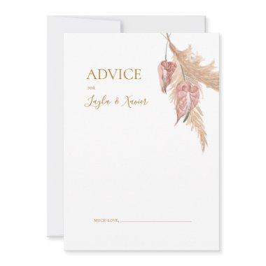 Boho Botanical | Dusty Rose Wedding Advice Card