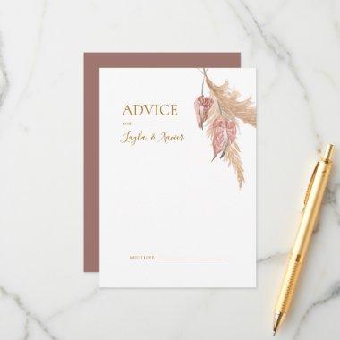 Boho Botanical | Dusty Rose Wedding Advice Card