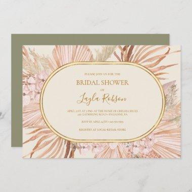 Boho Botanical | Green Horizontal Bridal Shower Invitations