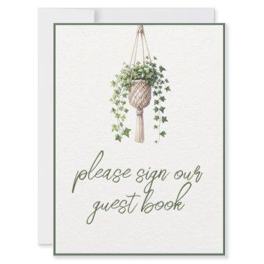 Boho Botanical Greenery Wedding Guestbook Sign