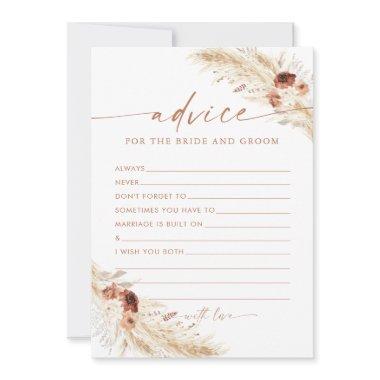 Boho Bridal Shower Advice Cards, Terracotta Floral Invitation