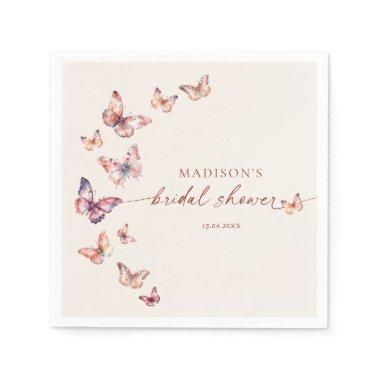 Boho Bridal Shower Butterfly Napkins