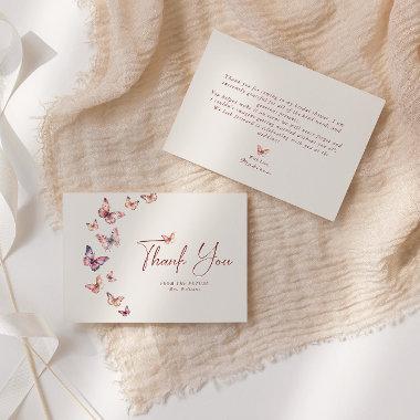 Boho Bridal Shower Butterfly Thank You Invitations