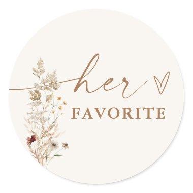 Boho Bridal Shower Favor Sticker | Modern Floral