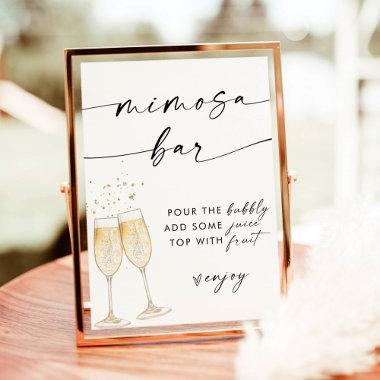 Boho Bridal Shower Mimosa Bar Sign | Bubbly Bar Invitations