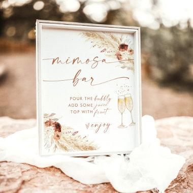 Boho Bridal Shower Mimosa Bar Sign | Pampas Grass