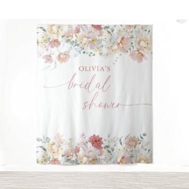 Boho  Modern FloralBackdrop Tapestry