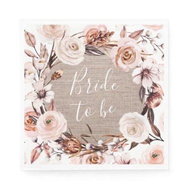 Boho  Napkins Burlap Bride To Be