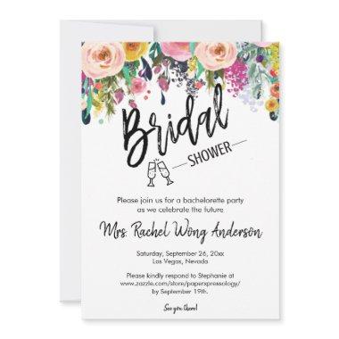 Boho Bridal Shower QR Code RSVP Details Invitations