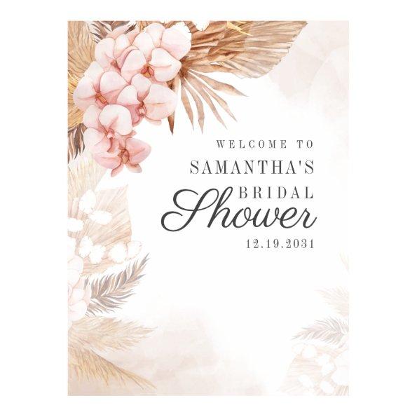 Boho  Terracotta Pampas Grass Welcome Poster