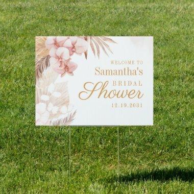 Boho Bridal Shower Watercolor Pampas Grass Welcome Sign