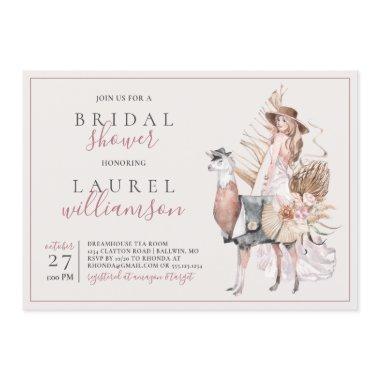 Boho Bride and Formal Llama Bridal Shower Invitations