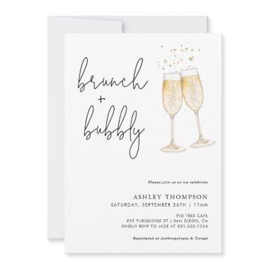 Boho Brunch & Bubbly Bridal Shower Invitations