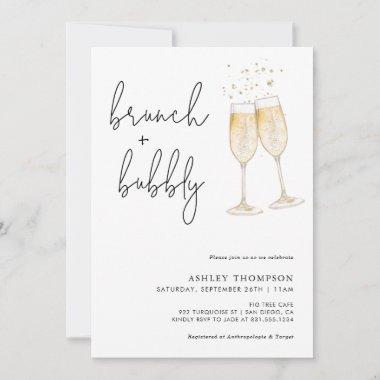 Boho Brunch & Bubbly Bridal Shower Invitations