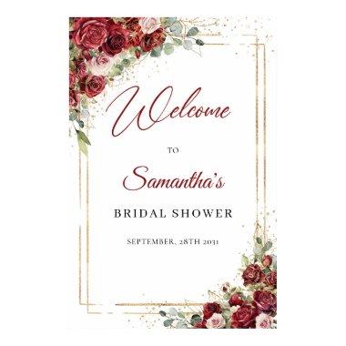 Boho burgundy and blush  Welcome Poster