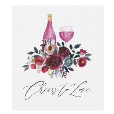 Boho Burgundy and Navy Wine Tasting Wine Label