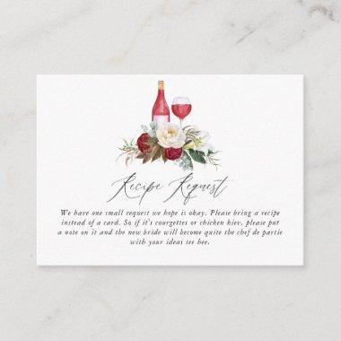 Boho Burgundy Floral Wine Tasting Bridal Shower Enclosure Invitations