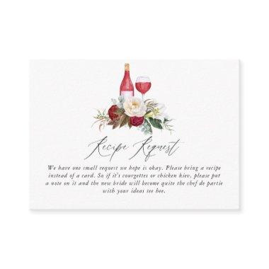 Boho Burgundy Floral Wine Tasting Bridal Shower Enclosure Invitations