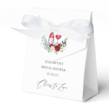 Boho Burgundy Floral Wine Tasting Bridal Shower Favor Boxes