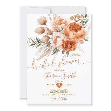 Boho Burnt Orange Coral Flowers