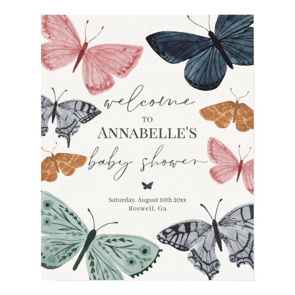 Boho Butterfly Enchanted Baby Shower Welcome Sign