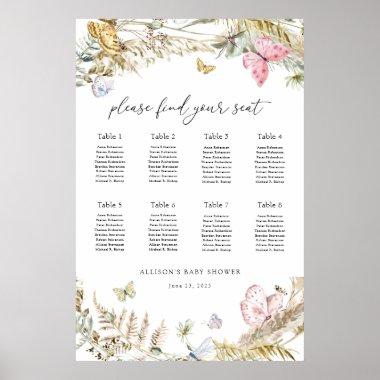 Boho Butterfly on the Way Baby Seating Chart