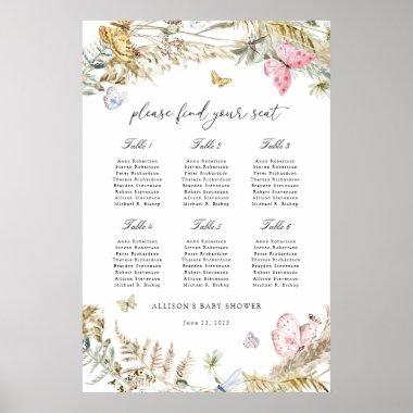 Boho Butterfly Shower Seating Chart