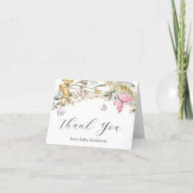 Boho Butterfly Shower Thank You Note Invitations