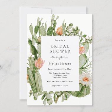 Boho Cactus Bridal Shower Invitations