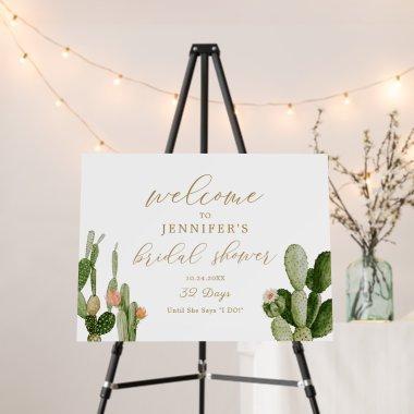 Boho Cactus Desert Bridal Shower Welcome Sign