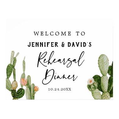 Boho Cactus Desert Rehearsal Dinner Welcome Poster