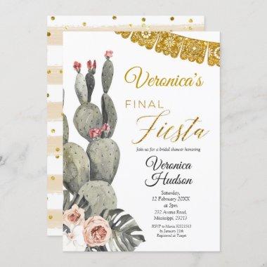 Boho Cactus Final Fiesta Bridal Shower Invitations