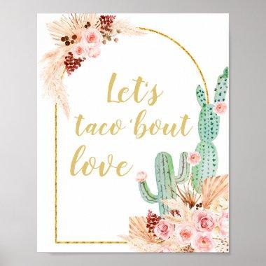 Boho Cactus Let's taco 'bout love Bridal Shower Poster