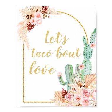 Boho Cactus Let's taco 'bout love  Poster