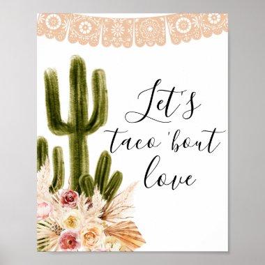 Boho Cactus Let's Taco 'bout love Sign