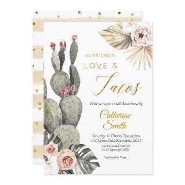 Boho Cactus Love and Tacos  Invitatio