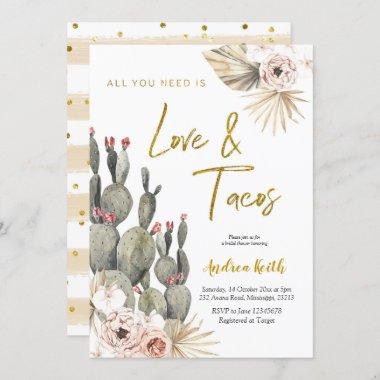 Boho Cactus Love and Tacos Bridal Shower Invitatio Invitations