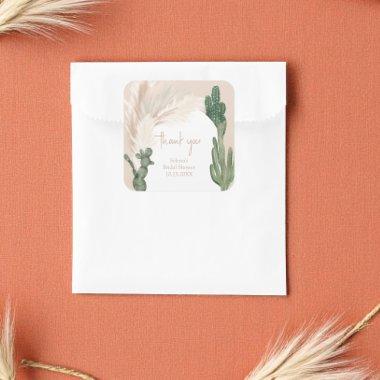 Boho cactus pampas arch desert  square sticker
