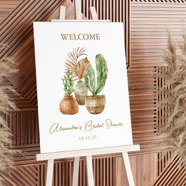 Boho Cactus Pampas Plant Bridal Shower Welcome Foam Board