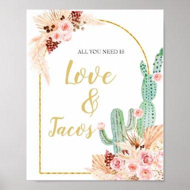 Boho Cactus Taco bout All you need is love & Tacos Poster